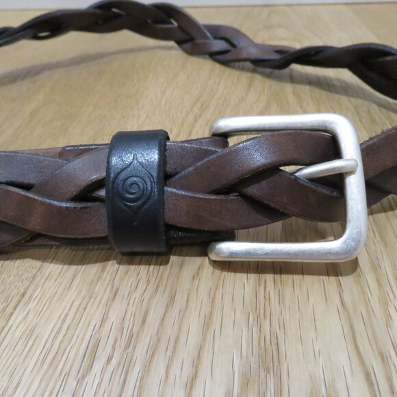 PHANTASMAGORIA LEATHER Dylan Braided Leather Belt in Dark Brown Western Size 38 - Picture 3 of 12